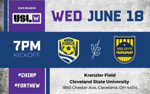 Cleveland Force SC vs Steel City FC (W League 6/18/25) poster