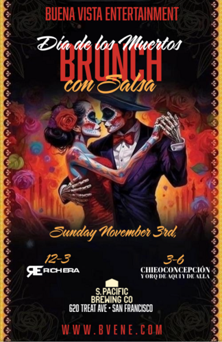 Dia de Los Muertos Brunch con Salsa at Southern Pacific Brewing poster