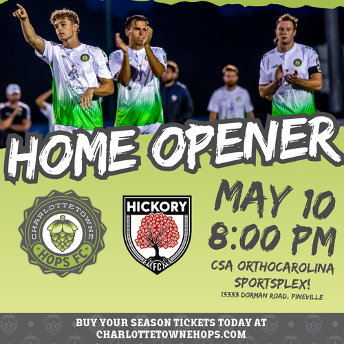 Charlottetowne Hops vs Hickory FC 2025 poster