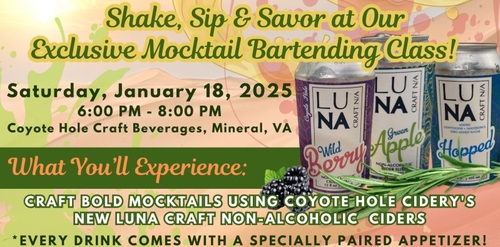 Shake, Sip, and Savor Mocktails Workshop poster