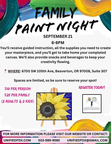 Family Paint Night poster