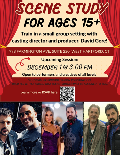 Scene & Screen- Scene Study Workshop -Featuring Producer David Gere 12-1-26 poster