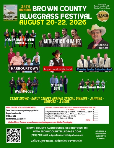 2026 Brown County Bluegrass Festival poster