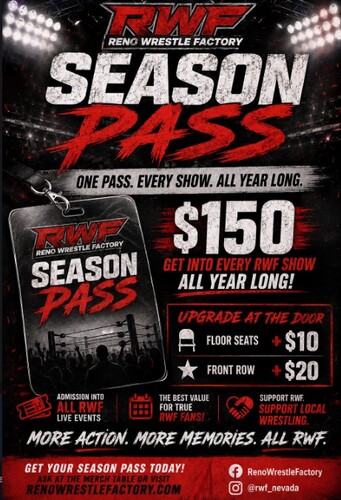 RWF Reno Wrestle Factory Season Pass 2027 poster
