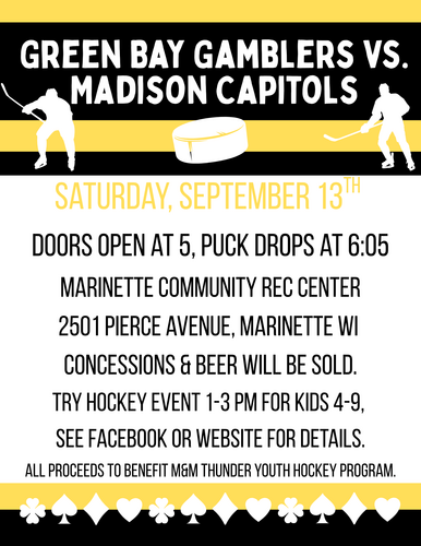 Green Bay Gamblers v. Madison Capitols (MARINETTE) poster