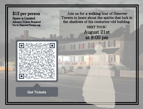 Haunted Hanover Tavern Tours August 2025 poster