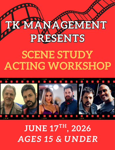 Scene & Screen- Scene Study Workshop for kids & teens Featuring Producer David Gere 6/17/26 poster