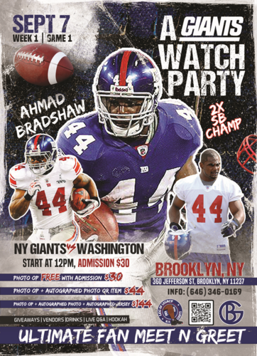LEG OF LEGACY PRESENTS: A GIANT Watch Party With AHMAD BRADSHAW poster