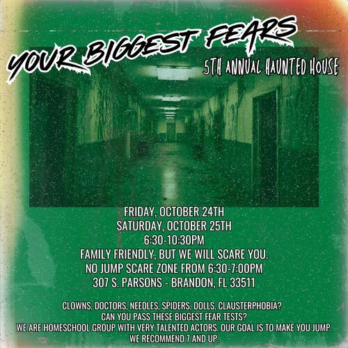 Tampa Bay HEAT's Spine-Tingling 5th Annual Haunted House: Your Biggest Fears! poster