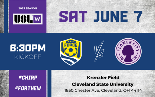 Cleveland Force SC vs Flower City 1872 (W League 6/7/25) poster