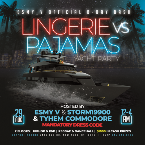 LINGERIE VS. PAJAMAS MIDNIGHT YACHT PARTY poster