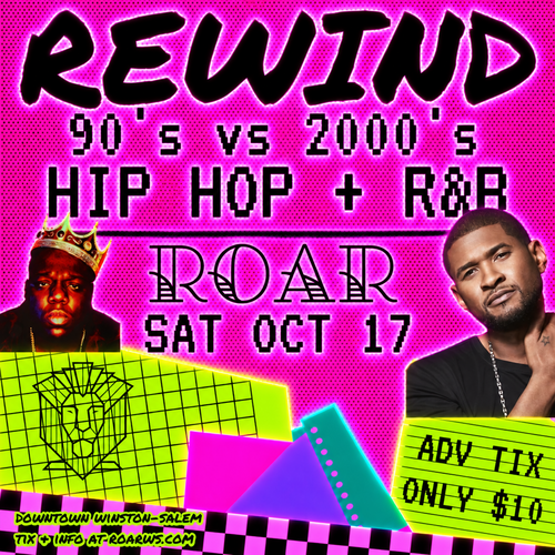 Rewind: 90's vs 00's Hip Hop + R&B poster