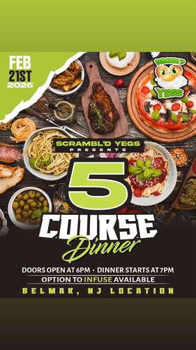 Scambl'd Yegs Presents: 5 COURSE DINNER FEBRUARY 2026 poster