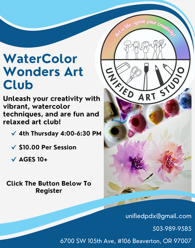 Watercolor Wonders Art Club poster