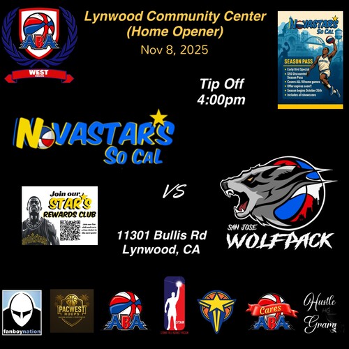 Novastars take on San Jose Wolfpack poster